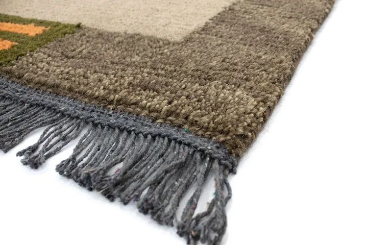 Nepal Teppich 70 x 140 cm - hellbraun