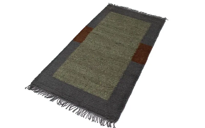 Nepal Teppich 70 x 140 cm - grau