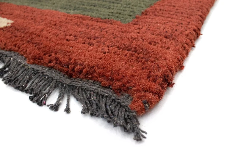 Nepal Teppich 70 x 140 cm - grün