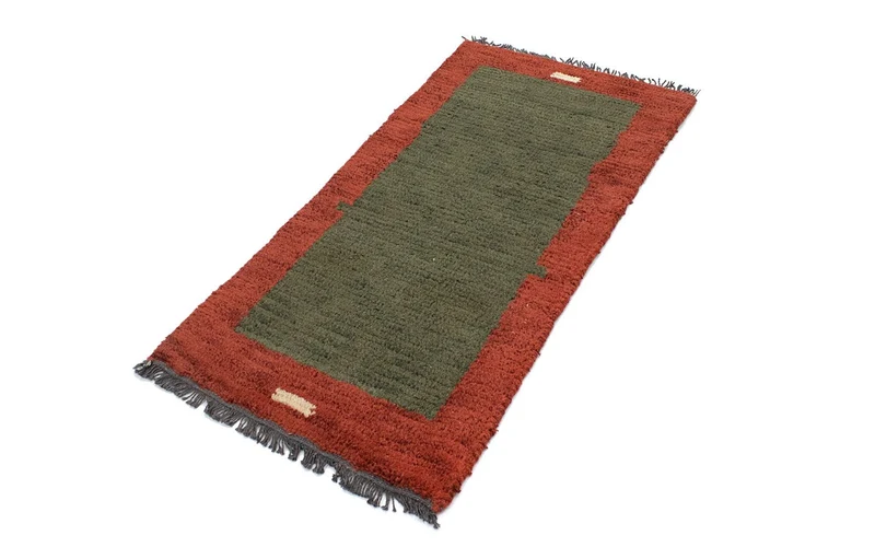 Nepal Teppich 70 x 140 cm - grün