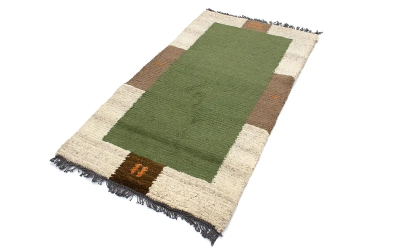 Nepal Teppich 70 x 140 cm - grün