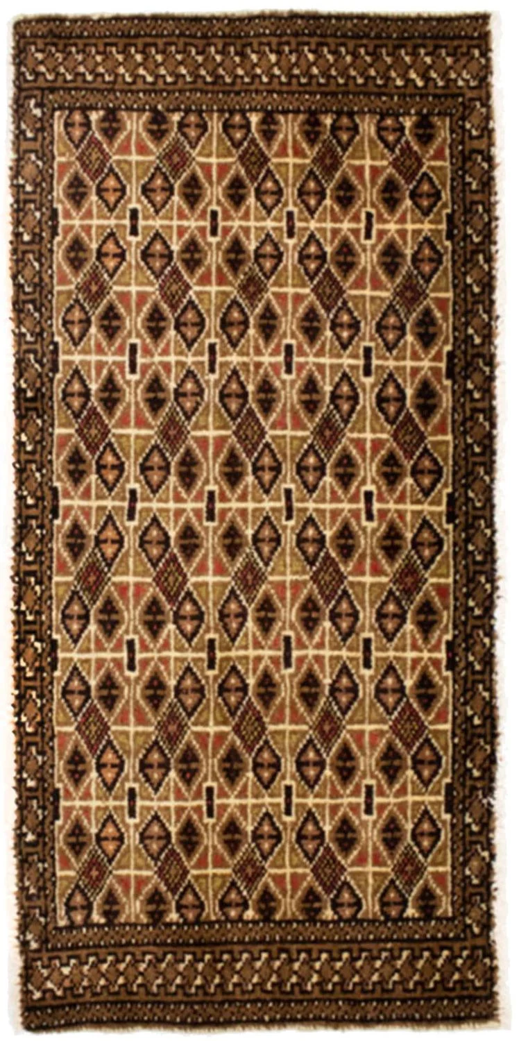 Turkaman Teppich 50x100cm - Orientteppich - mehrfarbig