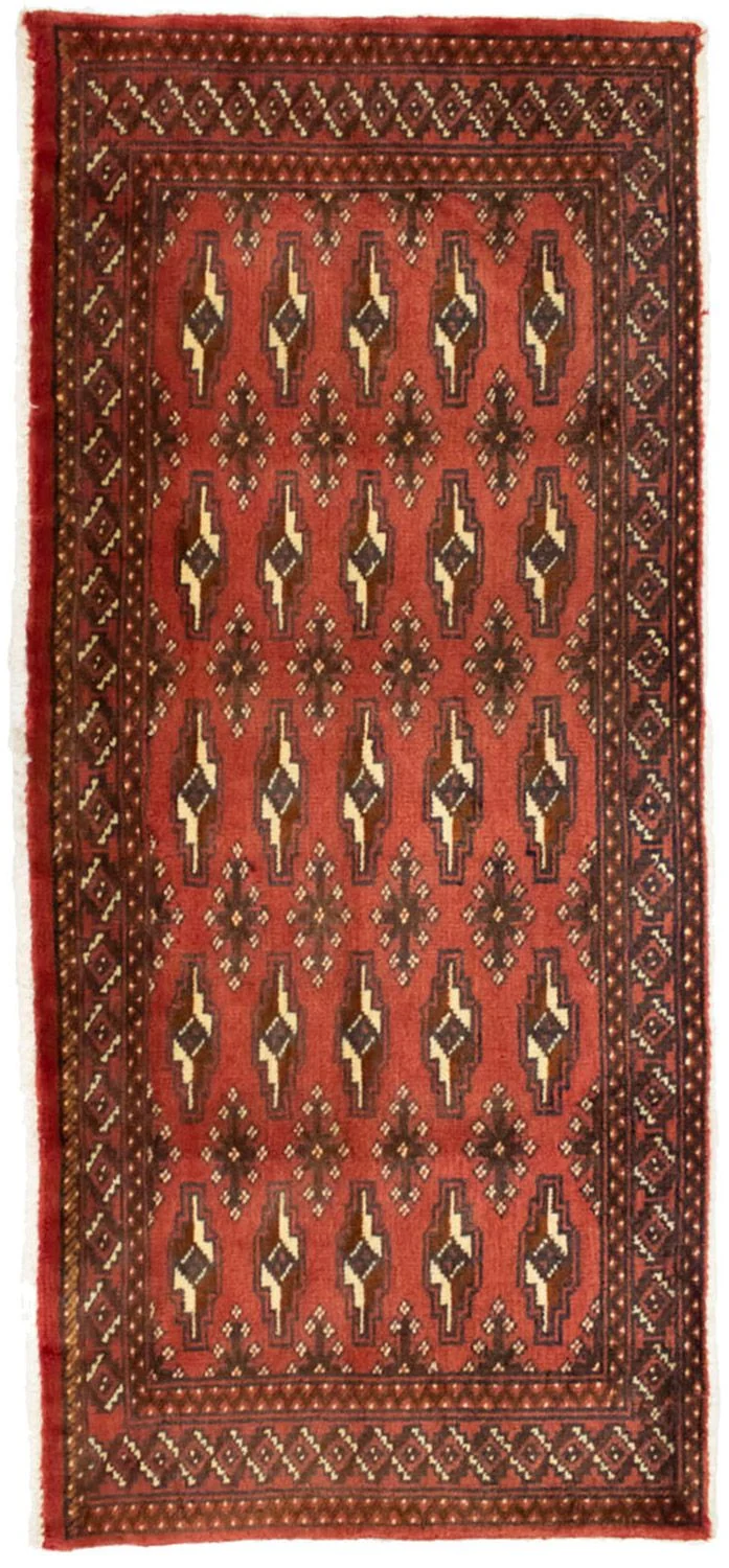 Turkaman Teppich 60x130cm - Orientteppich - hellrot