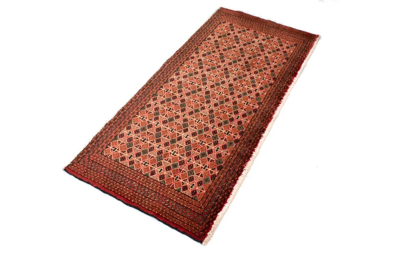 Turkaman Teppich 60x130cm - Orientteppich - hellrot