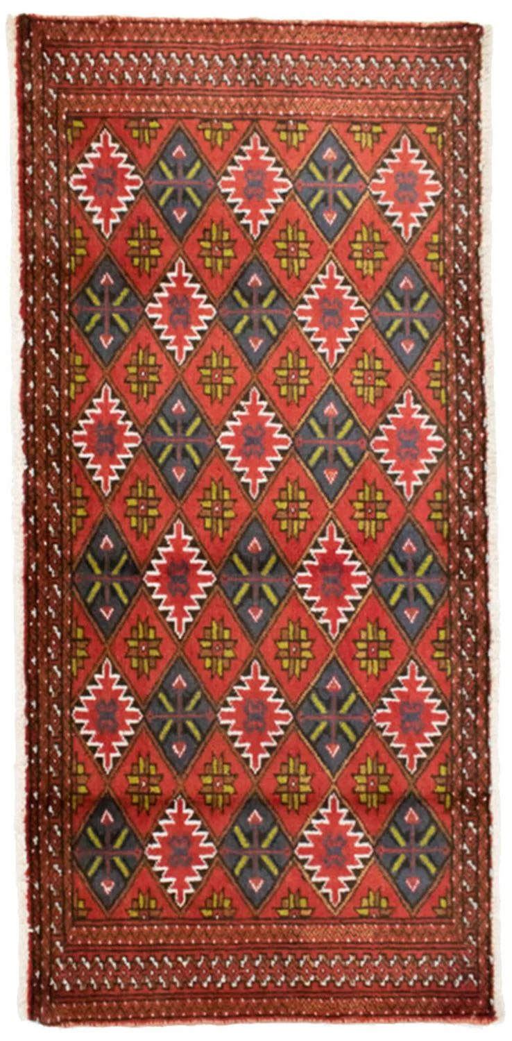 Turkaman Teppich 60x130cm - Orientteppich - orange
