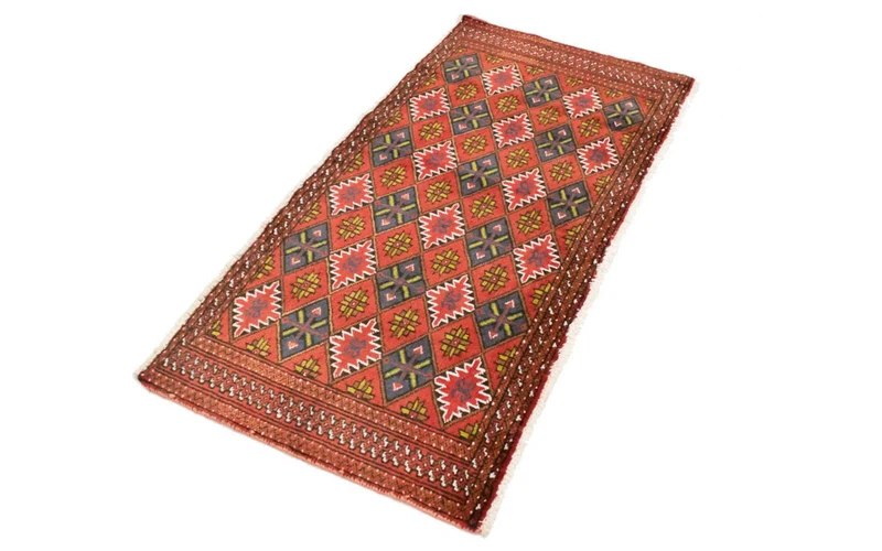 Turkaman Teppich 60x130cm - Orientteppich - orange