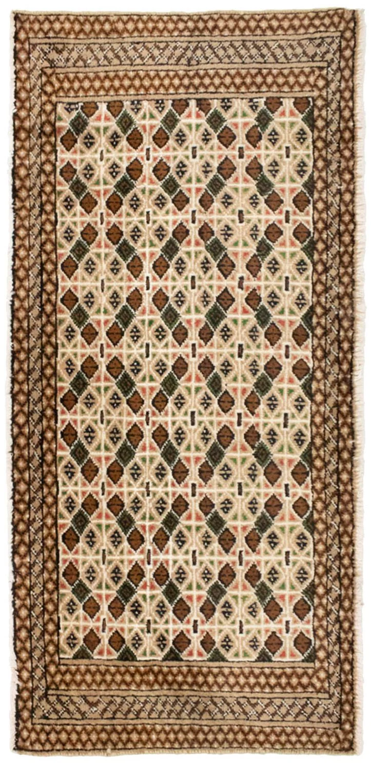 Turkaman Teppich 60x130cm - Orientteppich - beige