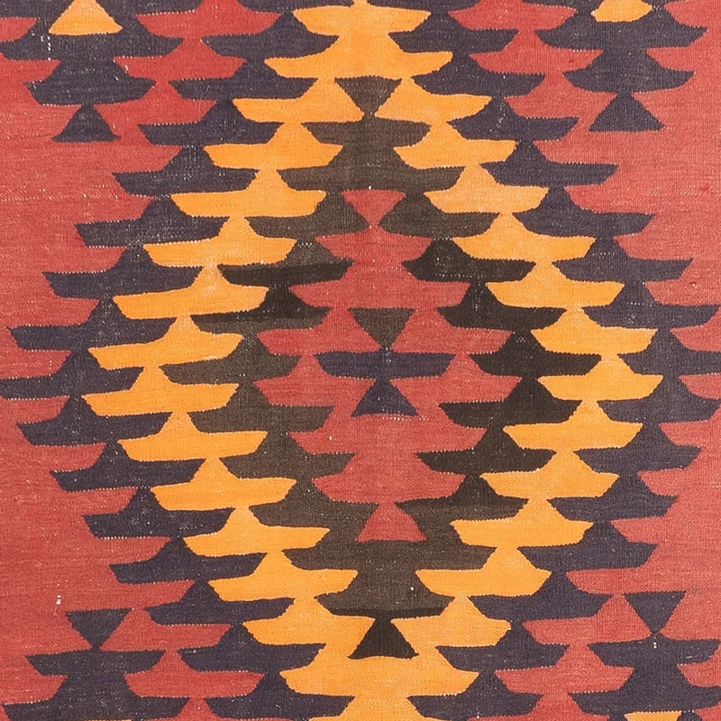Läufer Kelim - Old - 140 x 423 cm - dunkelrot