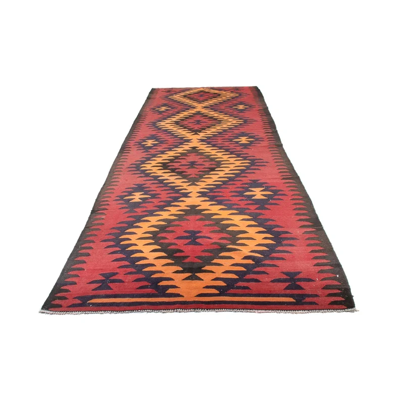 Läufer Kelim - Old - 140 x 423 cm - dunkelrot