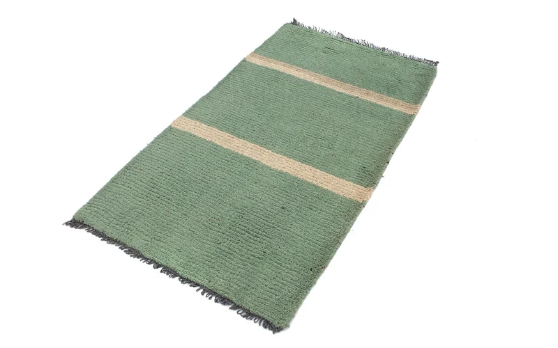 Nepal Teppich 70 x 140 cm - grün