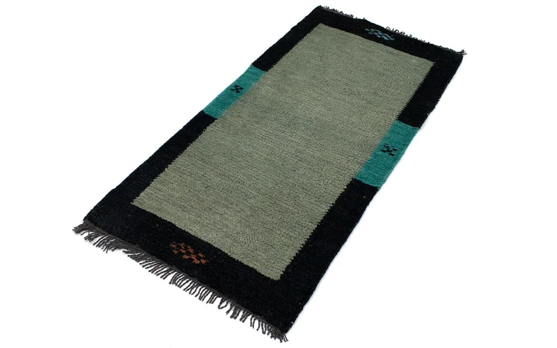 Nepal Teppich 70 x 140 cm - grau