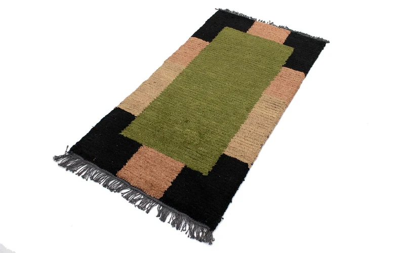 Nepal Teppich 70 x 140 cm - grün