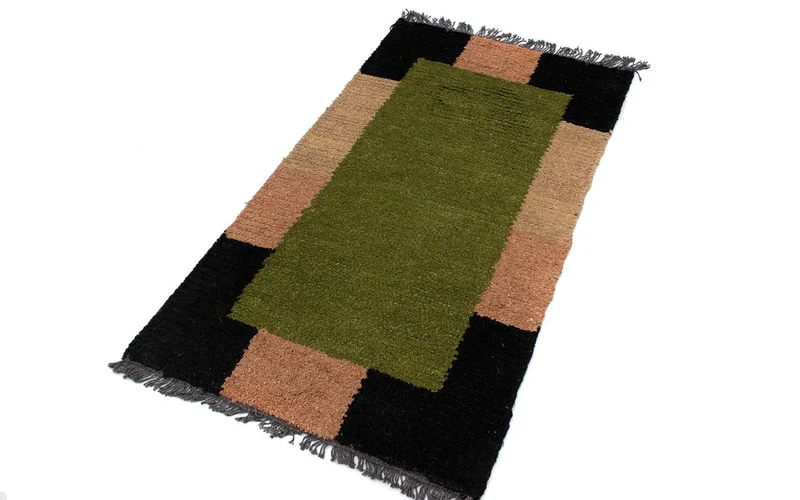 Nepal Teppich 70 x 140 cm - grün