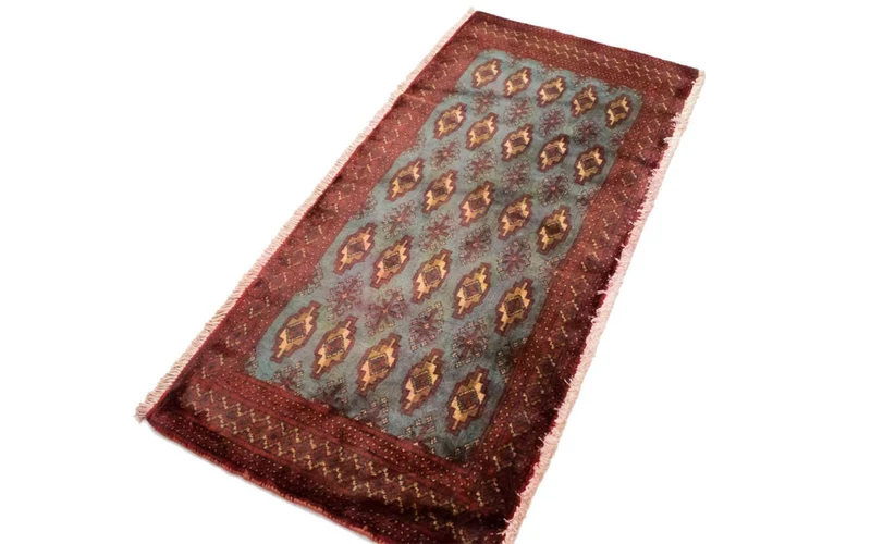 Turkaman Teppich 60x130cm - Orientteppich - blau