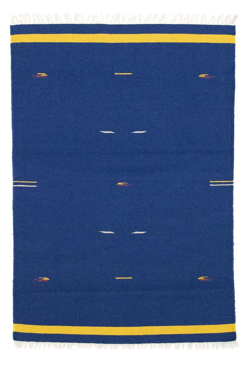 Kelim Modern Teppich 120x180cm - blau