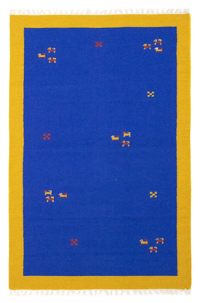 Kelim Modern Teppich 120x180cm - blau