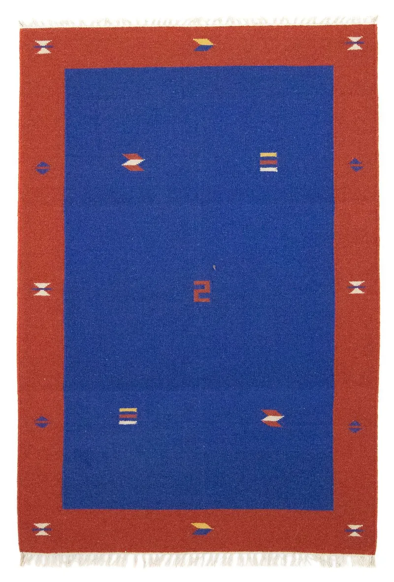 Kelim Modern Teppich 120x180cm - blau