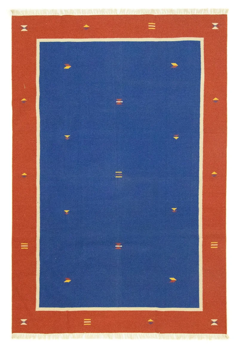 Kelim Modern Teppich 200x300cm - blau