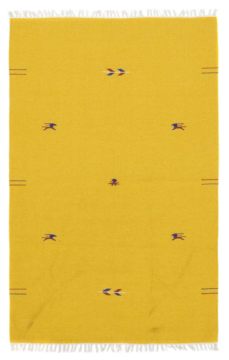 Kelim Modern Teppich 120x180cm - gelb