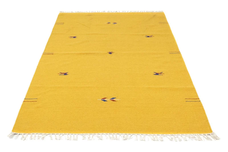 Kelim Modern Teppich 120x180cm - gelb
