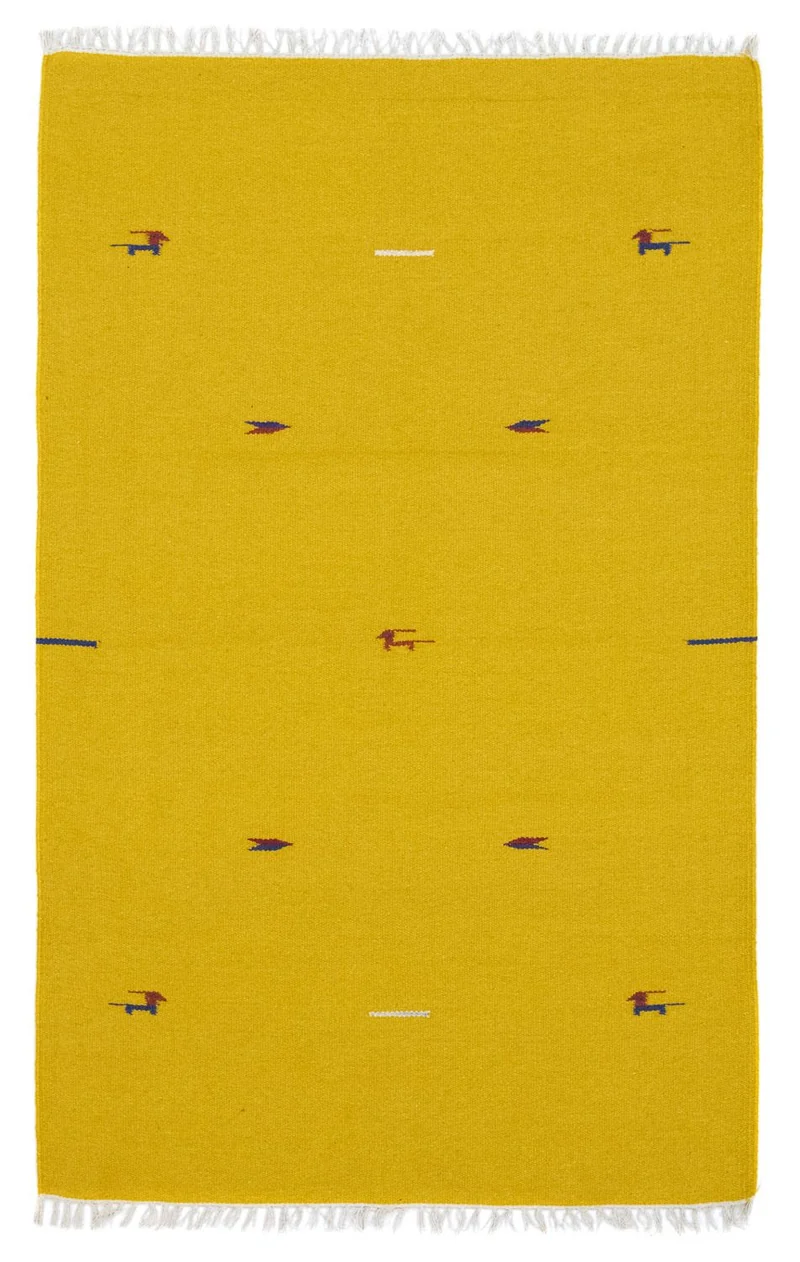 Kelim Modern Teppich 120x180cm - gelb