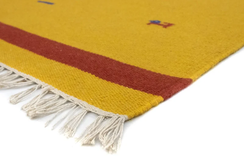 Kelim Modern Teppich 120x180cm - gelb