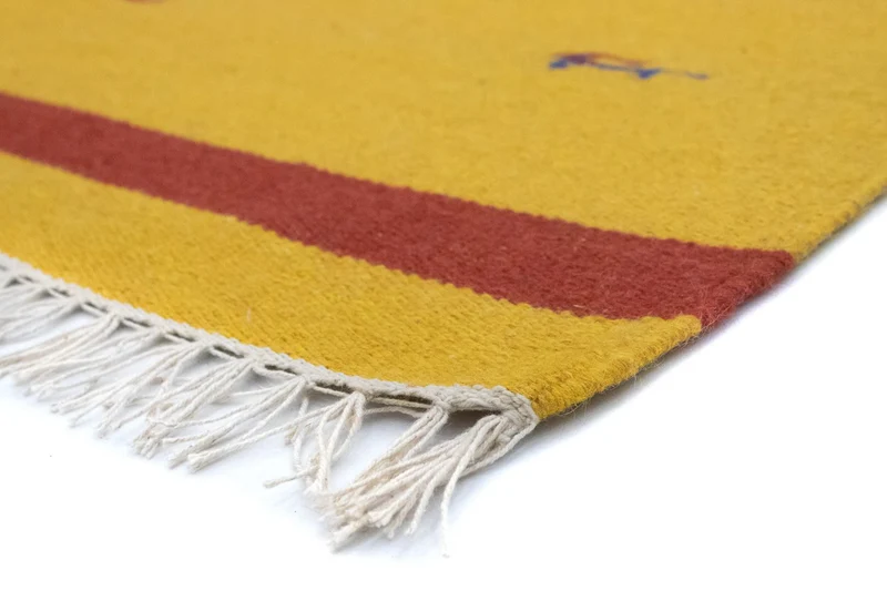 Kelim Modern Teppich 120x180cm - gelb