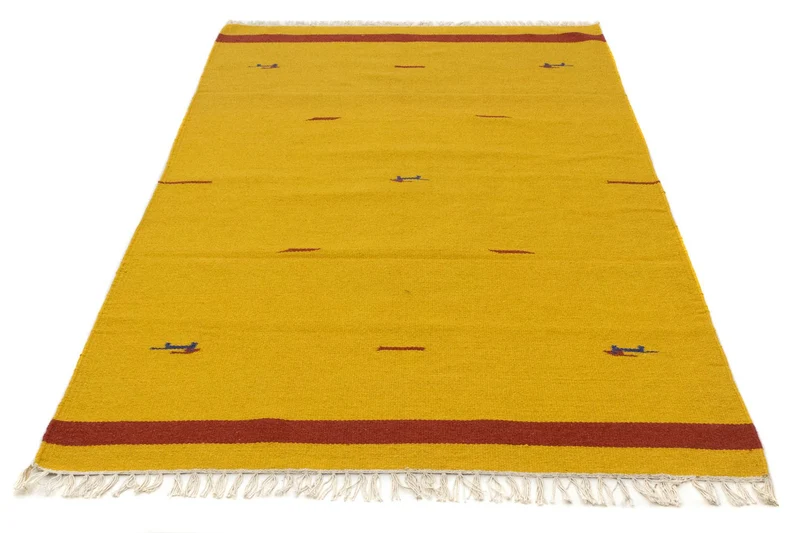 Kelim Modern Teppich 120x180cm - gelb