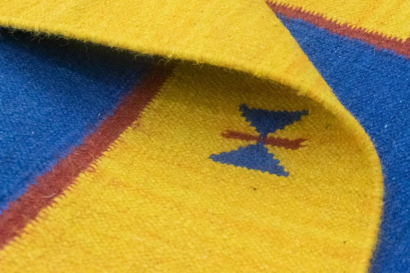 Kelim Modern Teppich 140x200cm - blau