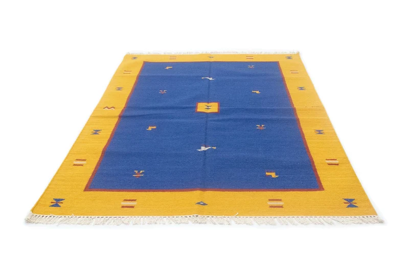Kelim Modern Teppich 140x200cm - blau