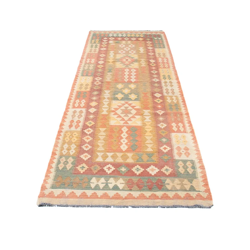Läufer Kelim - Splash - 95 x 315 cm - hellbeige