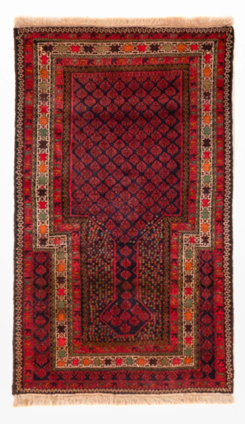 Belutsch Teppich quadratisch - 200 x 200 cm - dunkelrot
