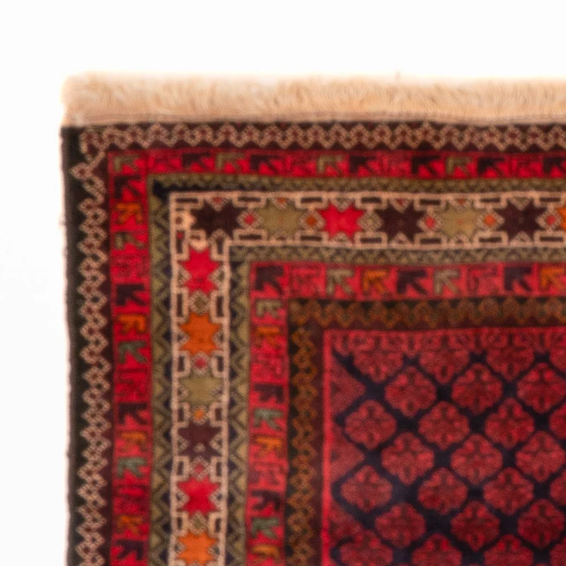 Belutsch Teppich quadratisch - 200 x 200 cm - dunkelrot