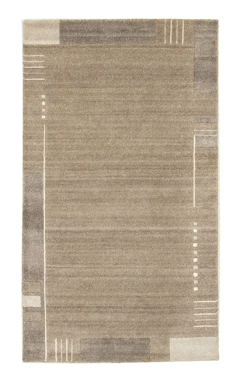 Nepal Teppich 90x160cm - Wollteppich - hellchoco