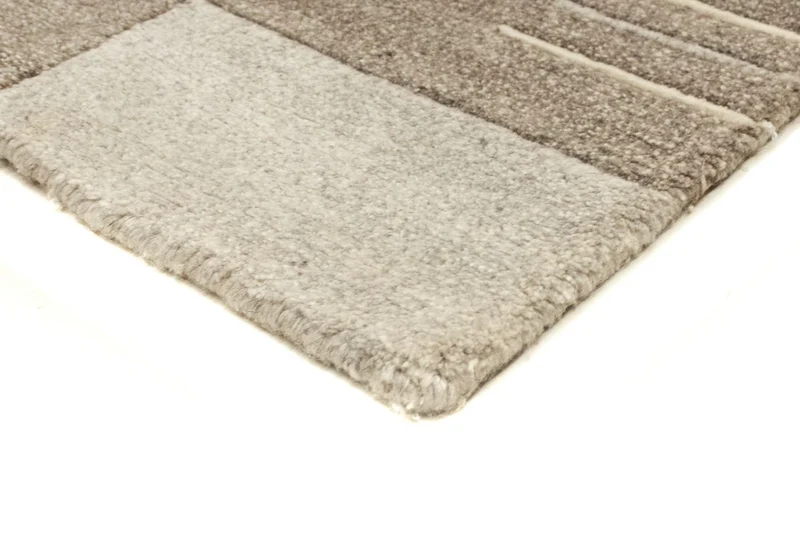 Nepal Teppich 90x160cm - Wollteppich - hellchoco