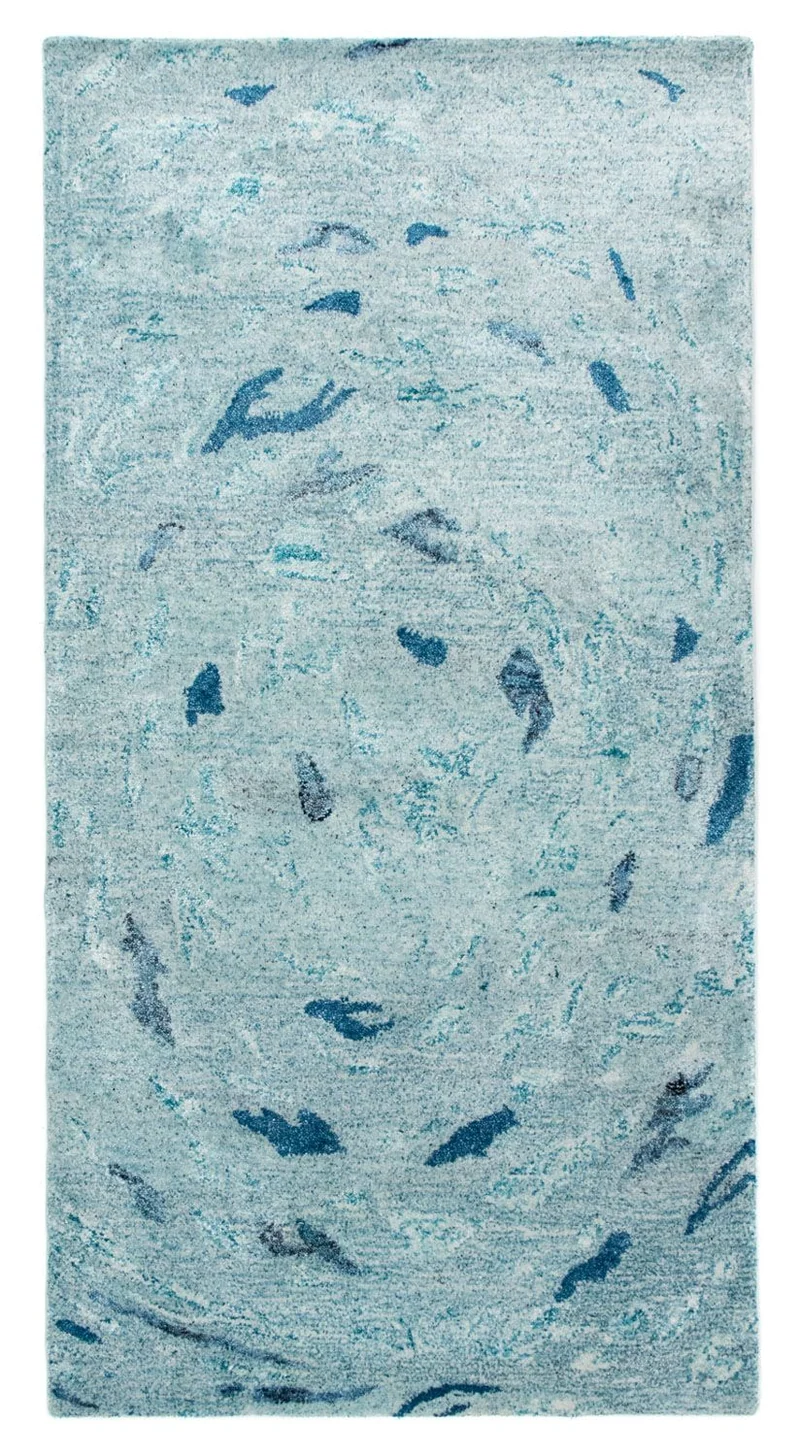 Designer Teppich 70x140cm - türkis