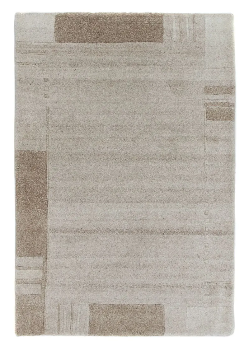 Nepal Teppich 60x90cm - Wollteppich - beige