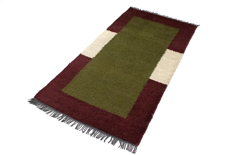 Nepal Teppich 70 x 140 cm - grün