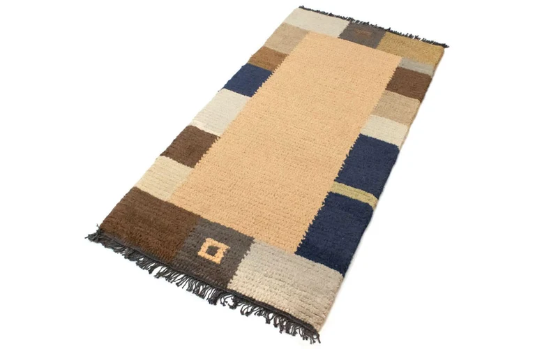 Nepal Teppich 70 x 140 cm - hellbraun