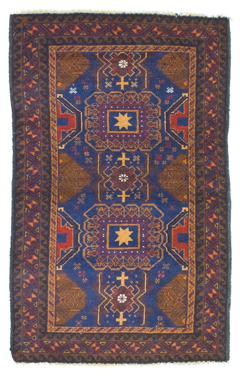 Belutsch Teppich 81x137cm - Orientteppich - blau