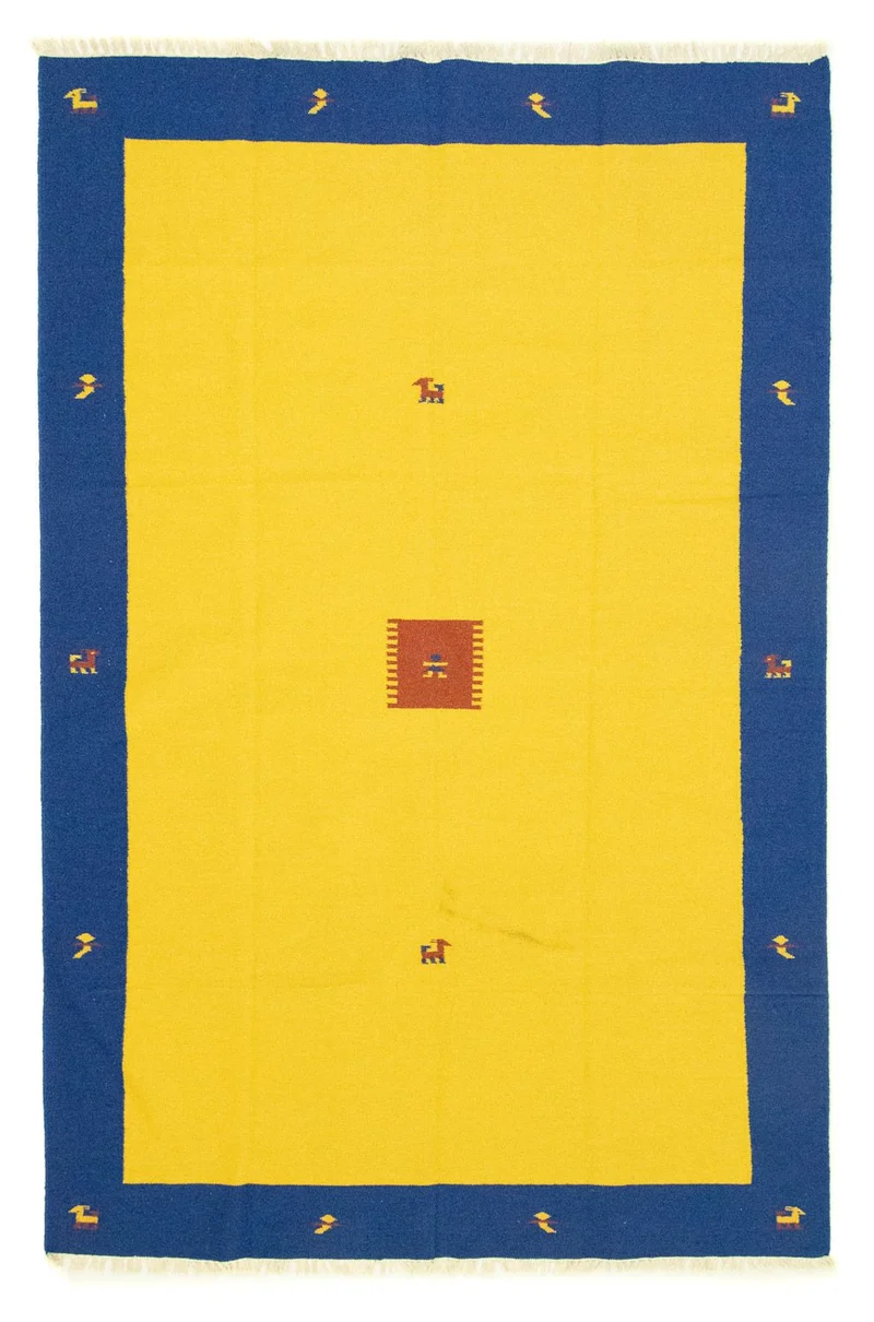 Kelim Modern Teppich 200x300cm - gelb