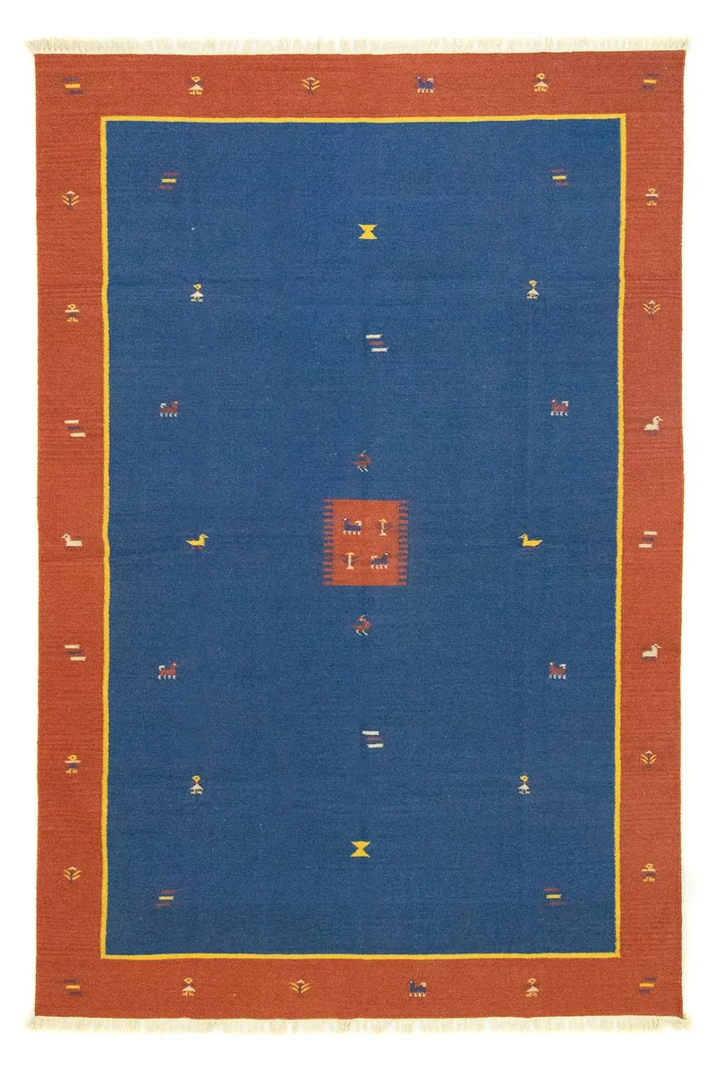 Kelim Modern Teppich 200x300cm - blau