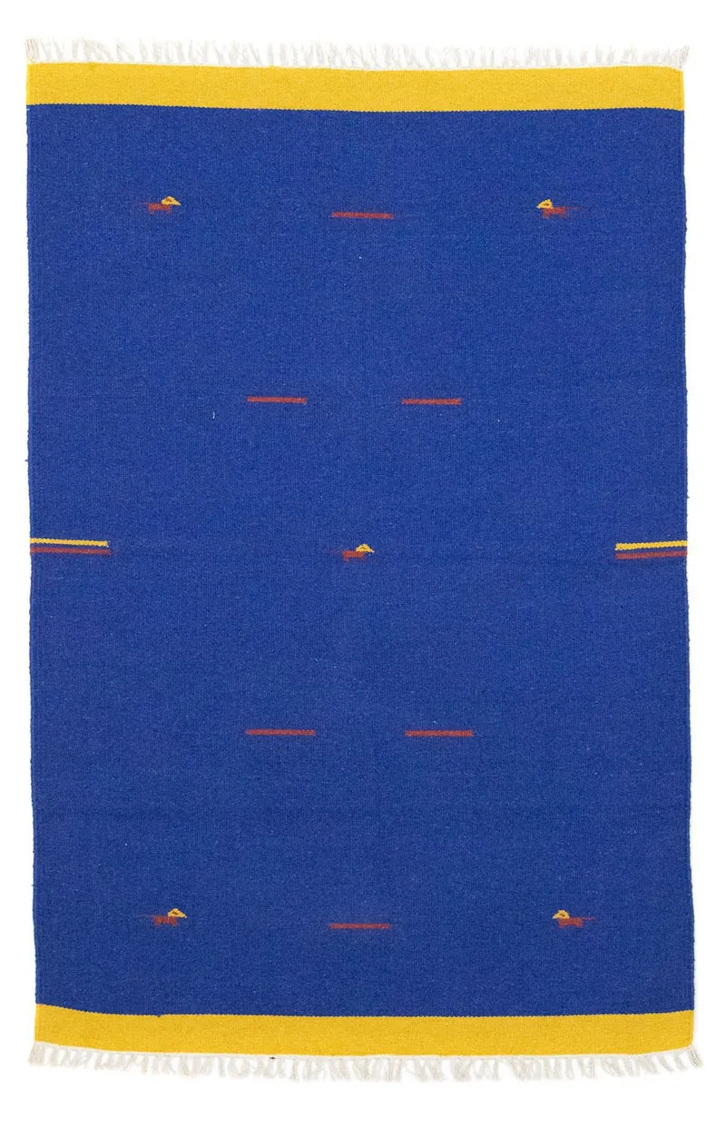Kelim Modern Teppich 120x180cm - blau