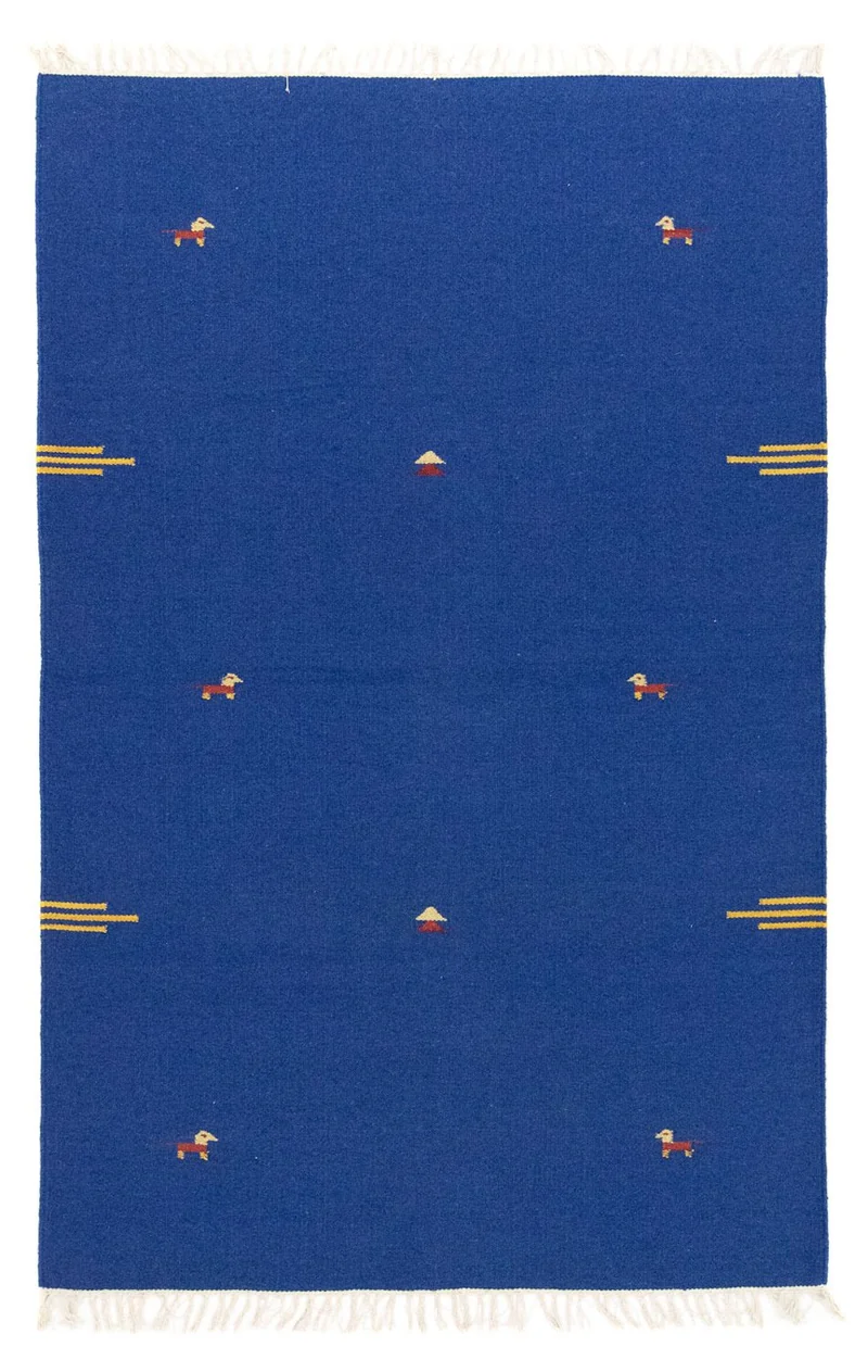 Kelim Modern Teppich 120x180cm - blau