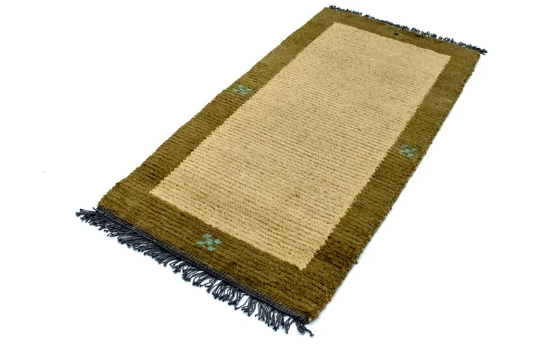 Nepal Teppich 70 x 140 cm - grün