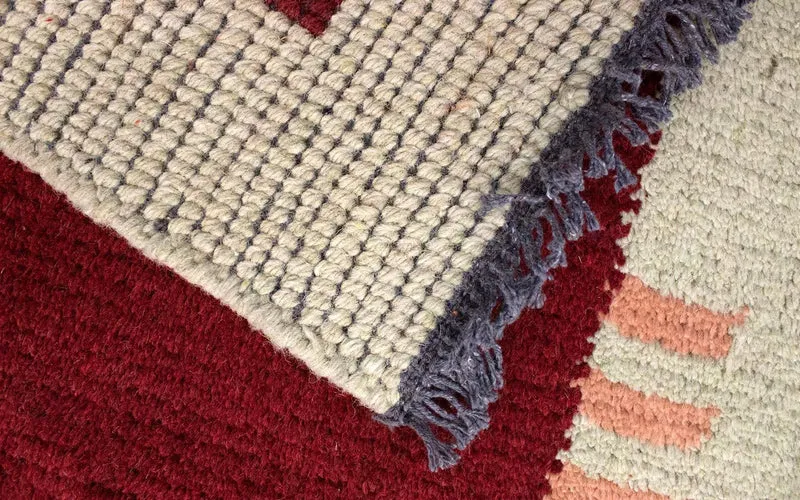 Nepal Teppich 70 x 140 cm - rot
