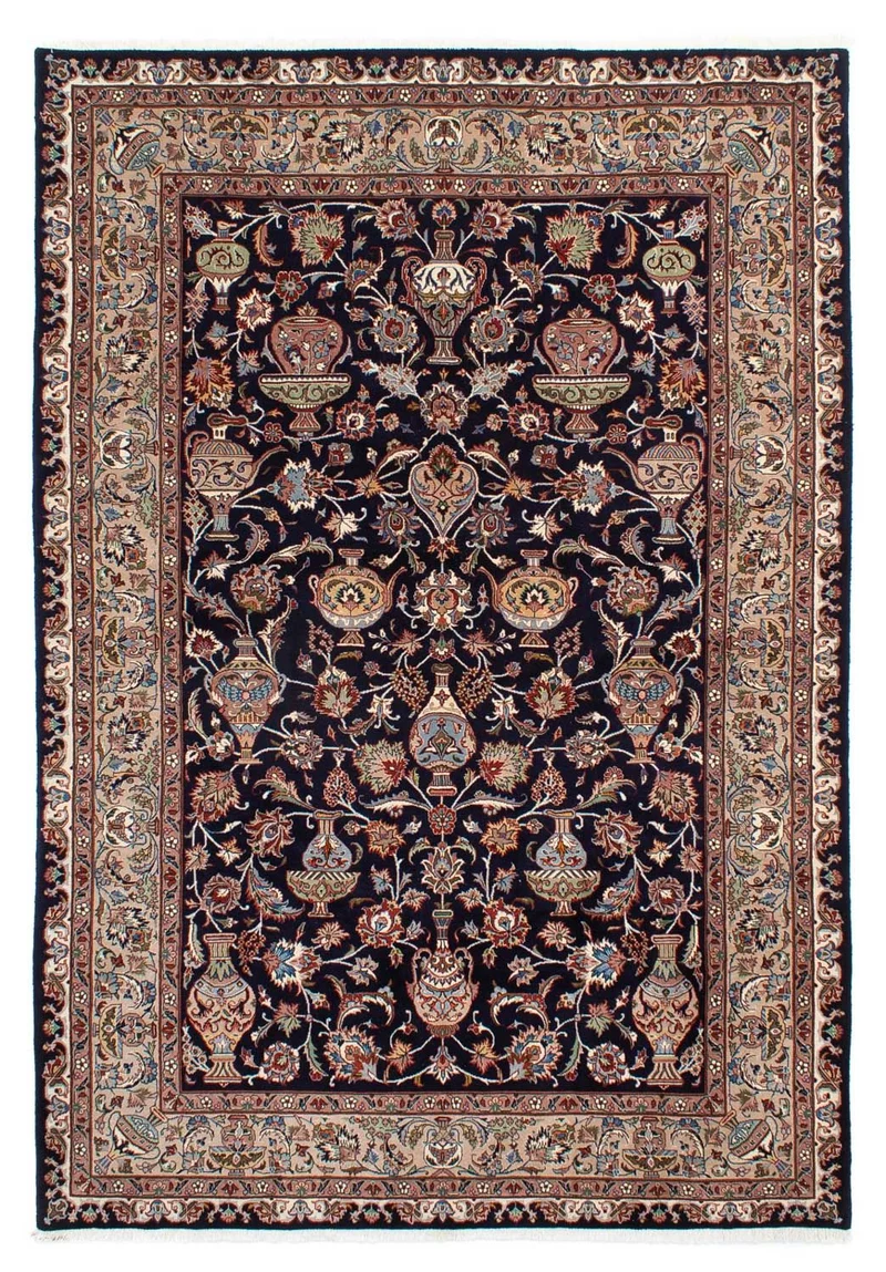 Kaschmar Teppich 198x293cm - Perserteppich - schwarz