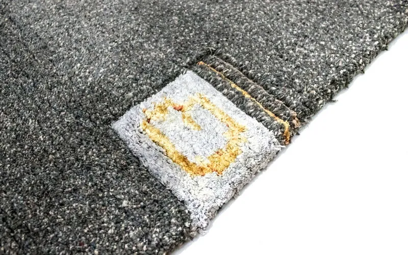 Nepal Teppich 70x140cm - Wollteppich - silber