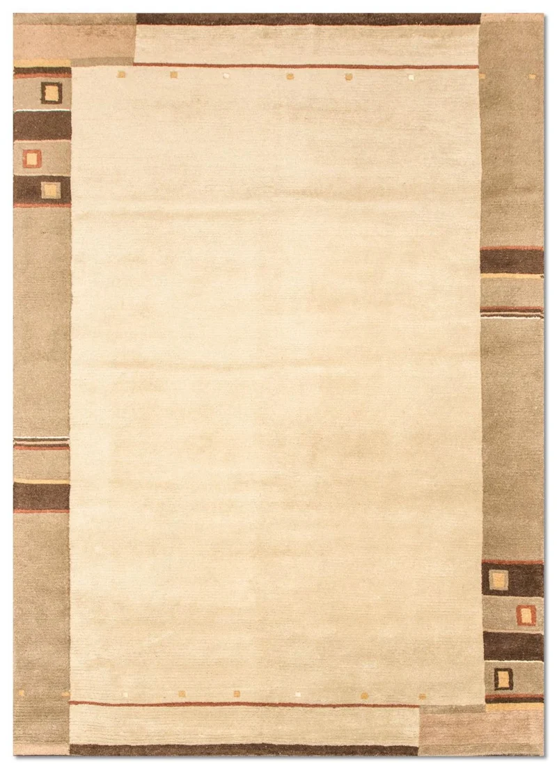 Nepal Teppich 90x160cm - Wollteppich - beige