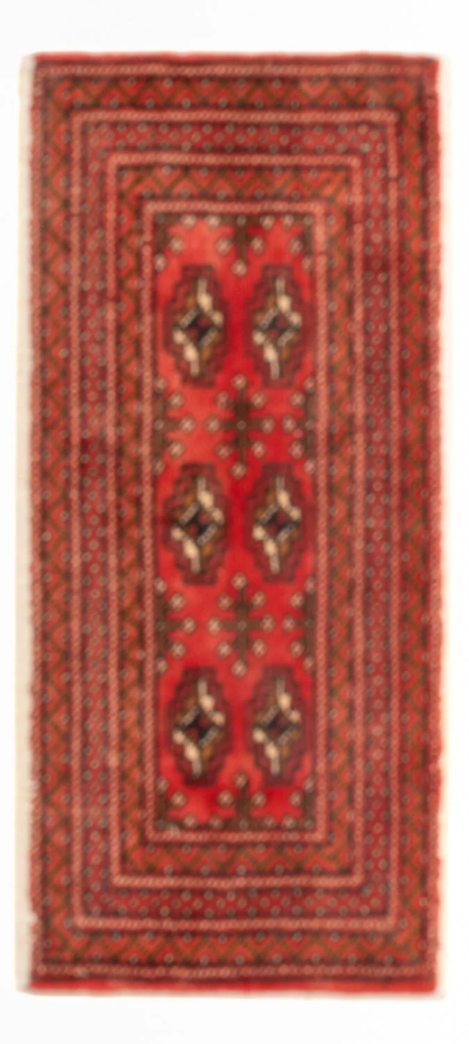 Turkaman Teppich 50x100cm - Orientteppich - dunkelrot